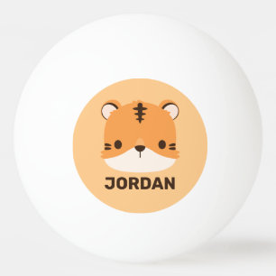 Niedliches Tiger mit Personalisiertem Namen Tischtennisball