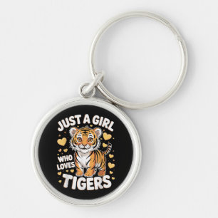 Niedliches Tigertier nur ein Mädchen, das Tiger Li Schlüsselanhänger
