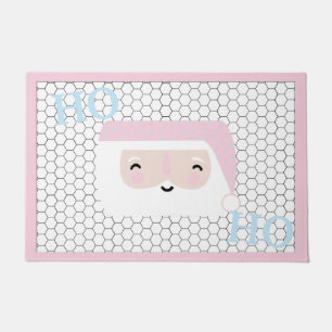 Niedliches Tile Design Pink Weihnachten Fußmatte