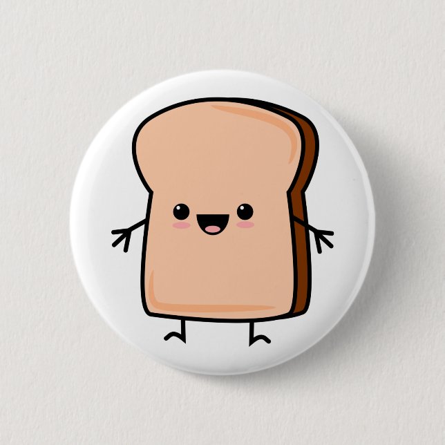 Niedliches Toastbrot Button (Vorderseite)