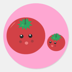 Niedliches Tomaten Runder Aufkleber