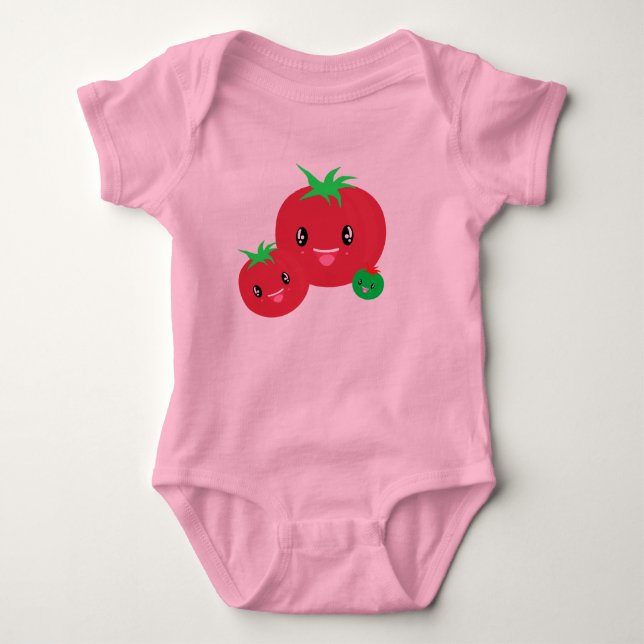 Niedliches Tomato kawaii-Baby Baby Strampler (Vorderseite)