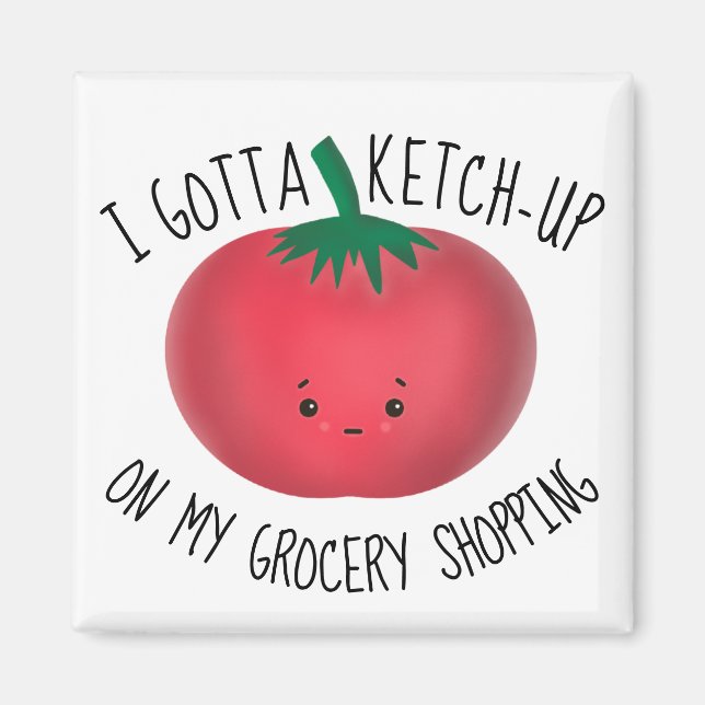 Niedliches Tomato Ketchup Lebensmittelgeschäft Magnet (Vorne)