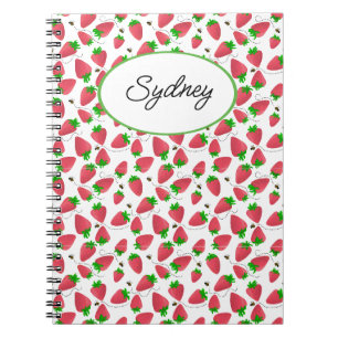 Niedliches Tossed Strawberries Bier Notebook Notizblock