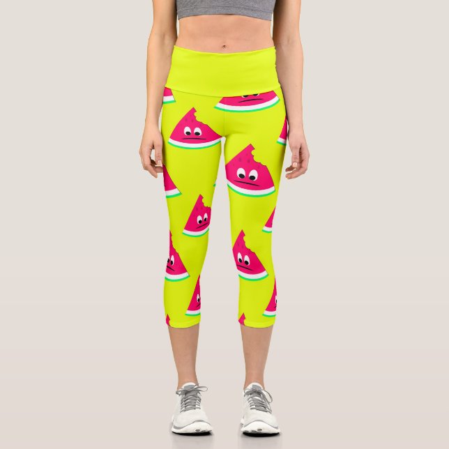 Niedliches, trauriges, bittes Stück Wassermelone g Capri Leggings (Vorderseite)