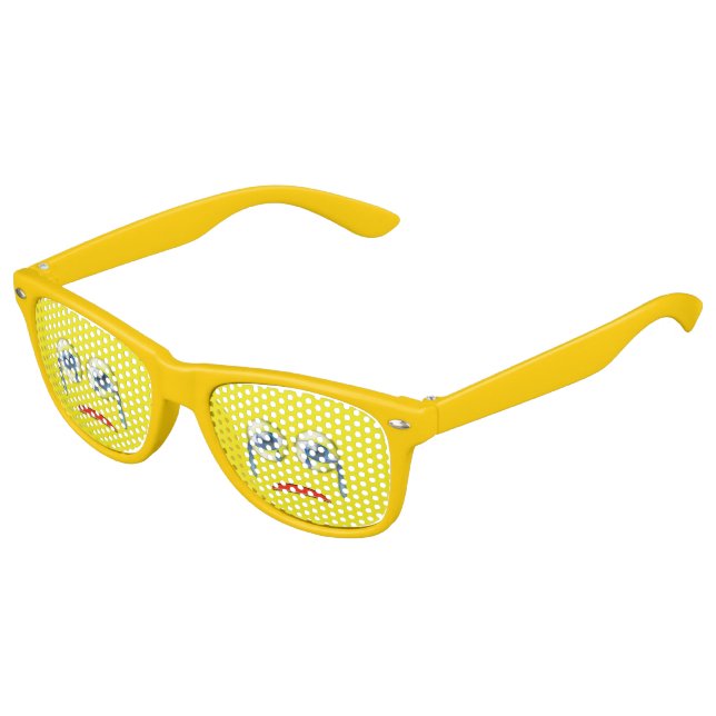 Niedliches, trauriges Schütteln Emoji Gelb Partybrille (Schrägansicht)