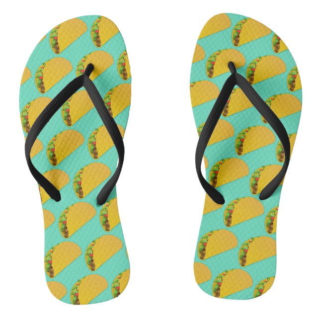 Niedliches trendy Blue Taco mexikanisches Essen Flip Flops (Fußbett)