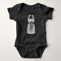 Niedliches trendy Grau-Weiß-Muster Lama Baby