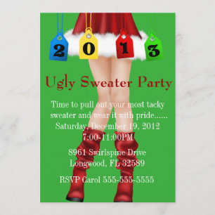 Niedliches Trendy Holiday/Christmas Ugly Sweater P Einladung
