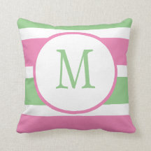Niedliches Trendy Pink und Green Strip Monogramm