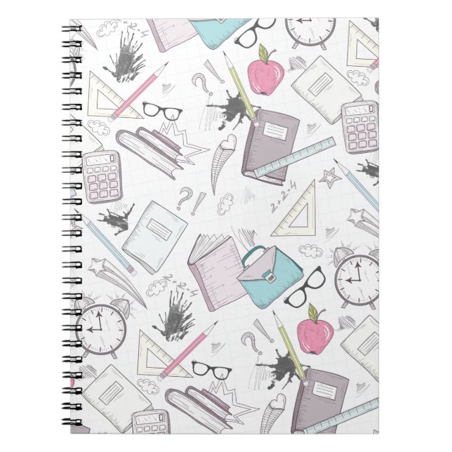 Niedliches trendy Teacher School Muster Notizblock (Vorderseite)