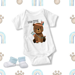Niedliches Tribal Baby Bear Wild One Strampler