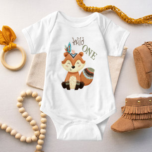 Niedliches Tribal Baby Fox Wild One Strampler