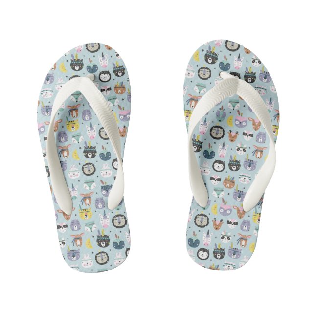 Niedliches Tribal-Gesichtsmuster Kinderbadesandalen (Fußbett)