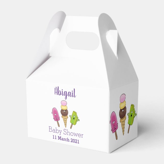 Niedliches Trio aus Cartoon-Eis Geschenkschachtel (Vorderseite)