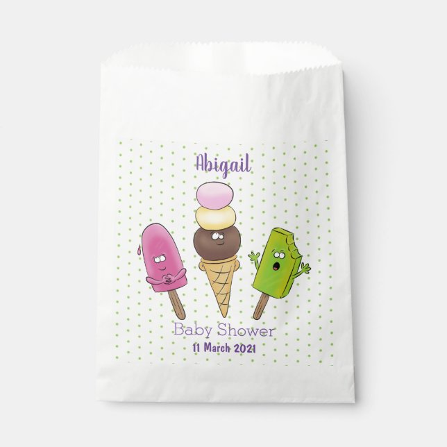 Niedliches Trio aus Cartoon-Eis Geschenktütchen (Vorderseite)