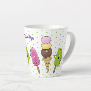Niedliches Trio aus Cartoon-Eis Milchtasse