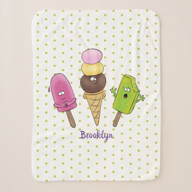Niedliches Trio aus Cartoon-Eis Sherpadecke (Vorderseite)