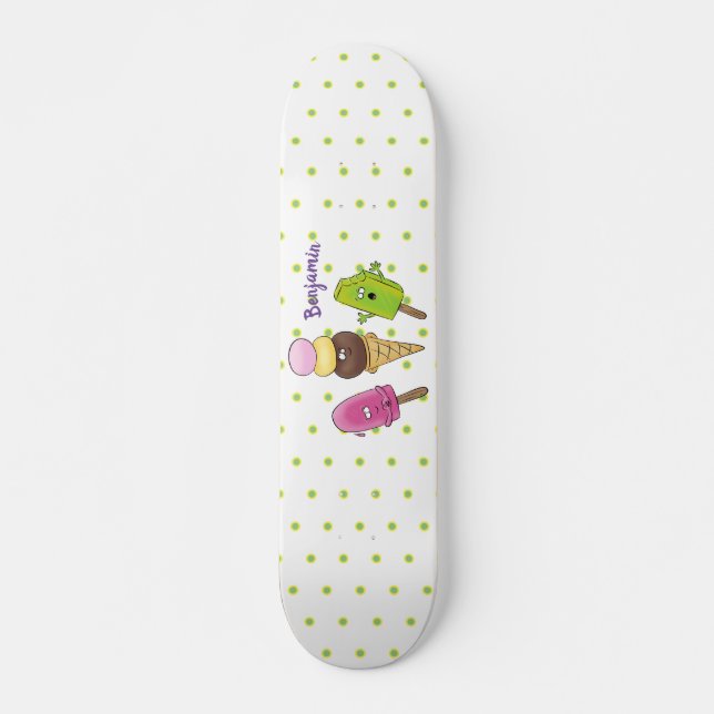 Niedliches Trio aus Cartoon-Eis Skateboard (Vorne)