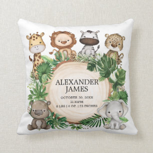 Niedliches Tropical Jungle Safari Animals Boy Kind Kissen