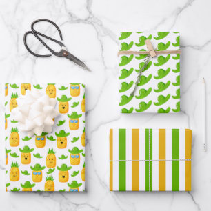Niedliches Tropisches Ananas-Umhüllungspapier Set Geschenkpapier Set