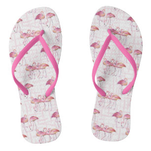 niedliches, tropisches Flamingo-Muster Flip Flops