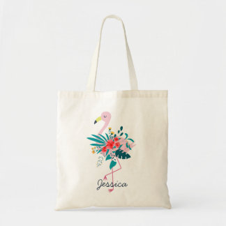 Niedliches tropisches Flamingo Tragetasche