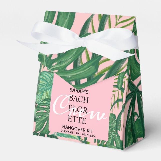 Niedliches tropisches Palm Pink Bachelorette Hango Geschenkschachtel (Vorderseite)