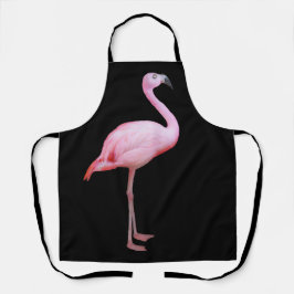 Niedliches tropisches Rosa Flamingo auf Black Mode Schürze