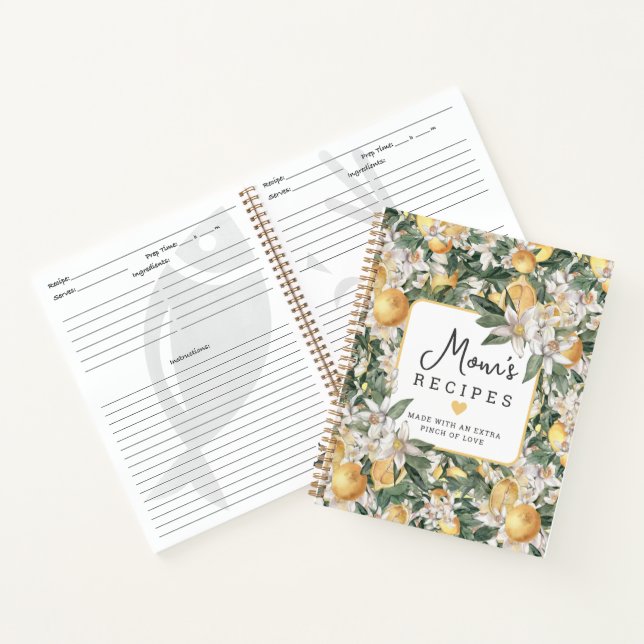 Niedliches tropisches Zitrusfrüchterezept Notizbuch (Innenseite)