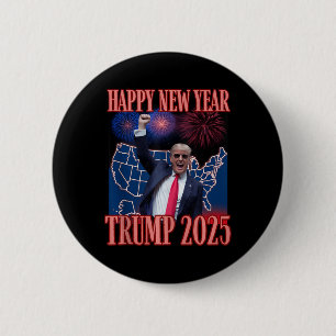 Niedliches Trump-Glück Neujahr 2025 45 47 Outlaw W Button