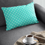 Niedliches Türkis-Polka-Punktmuster Lendenkissen<br><div class="desc">Dieses niedliche Kissen zeichnet sich durch ein türkisfarbenes und weißes Polka-Punktmuster aus. Ideal für Kinderzimmer- oder Kinderzimmerdekoration. Anpassbare Hintergrundfarbe.</div>