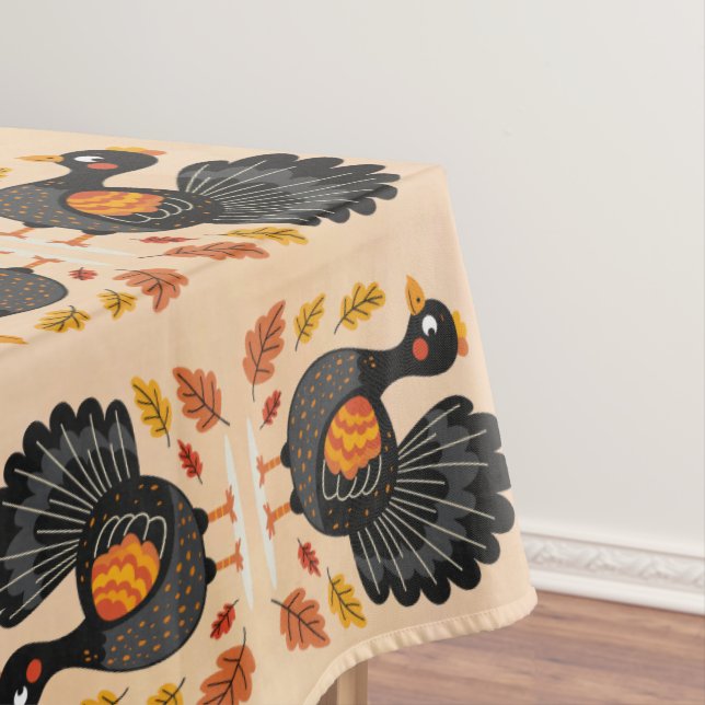 Niedliches türkisches Glück Thanksgiving Tischdecke (Beispiel)
