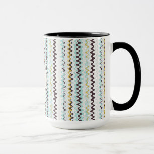Niedliches, türkisfarbenes abstraktes Muster Monog Tasse