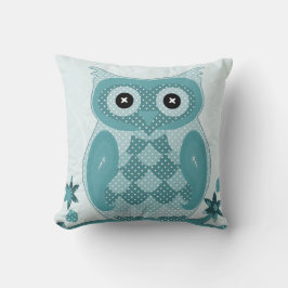 Niedliches türkisfarbenes Owl Kissen Kissen