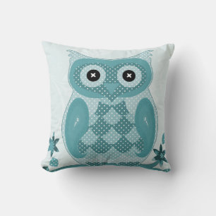 Niedliches türkisfarbenes Owl Kissen Kissen