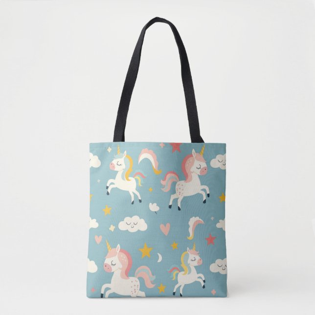 Niedliches Turqoise Einhorn für Kinder Tasche (Vorderseite)