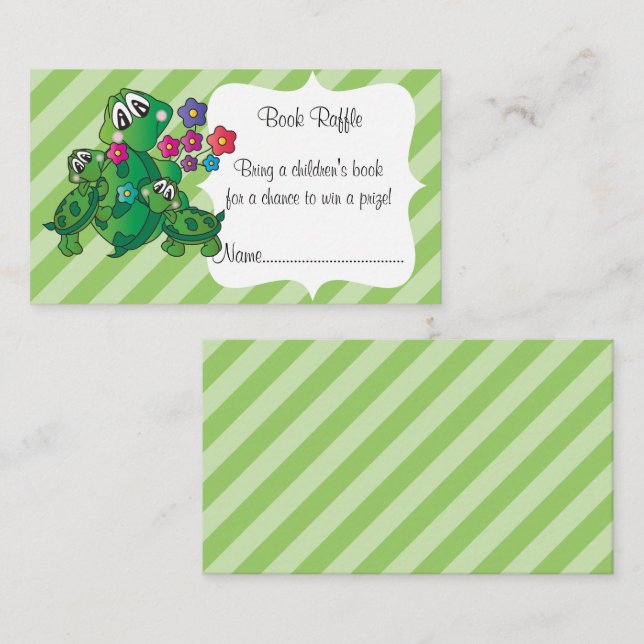 Niedliches Turtle Baby Duwer Themenbuch Begleitkarte (Vorne/Hinten)