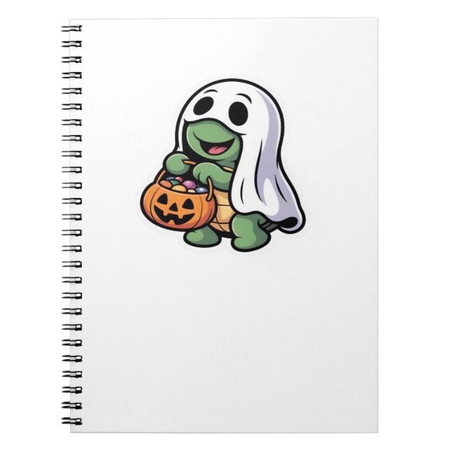 Niedliches Turtle Ghost Kostüm � Adortable Hallowe Notizblock (Vorderseite)