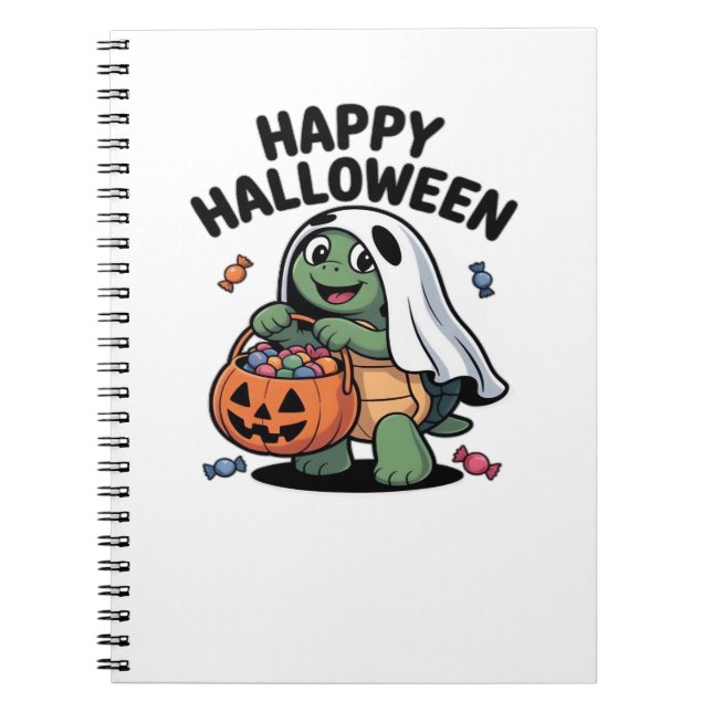 Niedliches Turtle Ghost Kostüm � Adortable Hallowe Notizblock (Vorderseite)