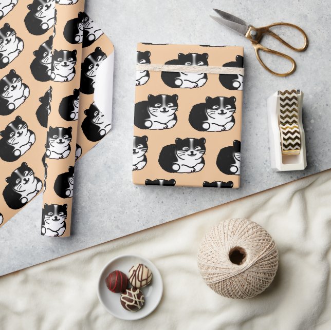 niedliches Tuxedo-Katzenmuster Geschenkpapier (Kunsthandwerk)