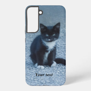 Niedliches Tuxedo Kitten personalisieren Samsung Galaxy Hülle