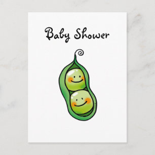 Niedliches Twin Baby Dusche Einladung Postkarte