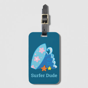 Niedliches Typ Surfboard und Wave Gepäckanhänger