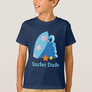 Niedliches Typ Surfboard und Wave T-Shirt