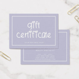 Niedliches Typografie-Geschenkzertifikat