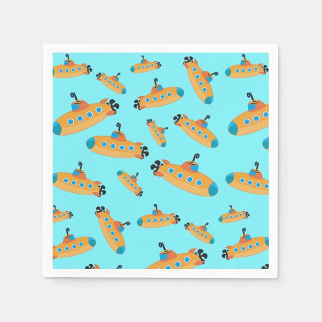 Niedliches U-Boot-Muster Kids-Party Serviette (Vorderseite)