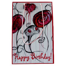 Niedliches u. Creepy Geschöpf rote rosa Goth