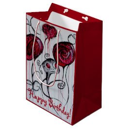 Niedliches u. Creepy Geschöpf rote rosa Goth Mittlere Geschenktüte