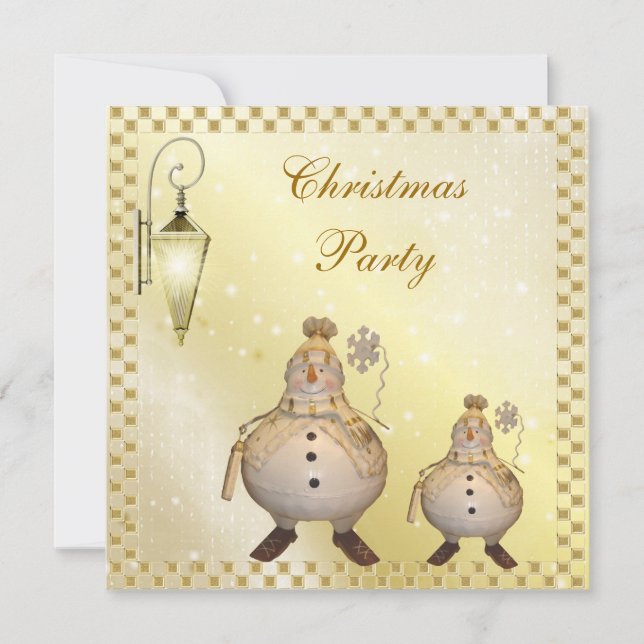 Niedliches u. nobles Snowman-WeihnachtsParty Einladung (Vorderseite)